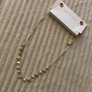 American Eagle Outfitters Gold Triangle Charm Layering Necklace